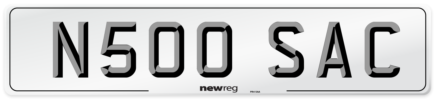 N500 SAC Number Plate from New Reg